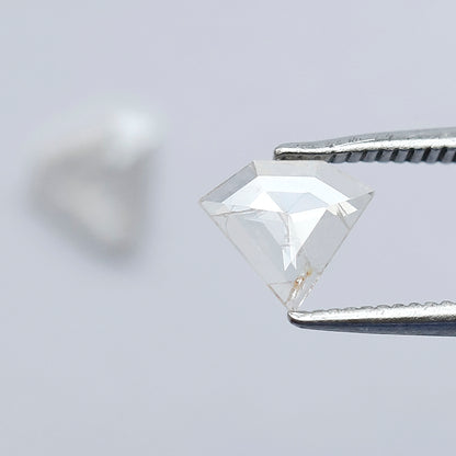 Translucent Geometric Loose Diamond Pair 0.62 CT, Natural White Salt & Pepper Diamonds 6.00 x 6.50 mm