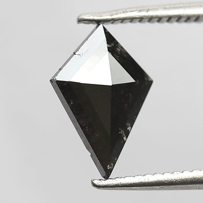 0.80 CT Gray Black Kite Shape Earth Mined Diamond, Natural Salt and Pepper Loose Diamond for Bridal Ring