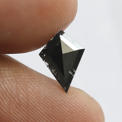 0.80 CT Gray Black Kite Shape Earth Mined Diamond, Natural Salt and Pepper Loose Diamond for Bridal Ring