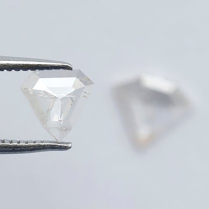 Translucent Geometric Loose Diamond Pair 0.62 CT, Natural White Salt & Pepper Diamonds 6.00 x 6.50 mm