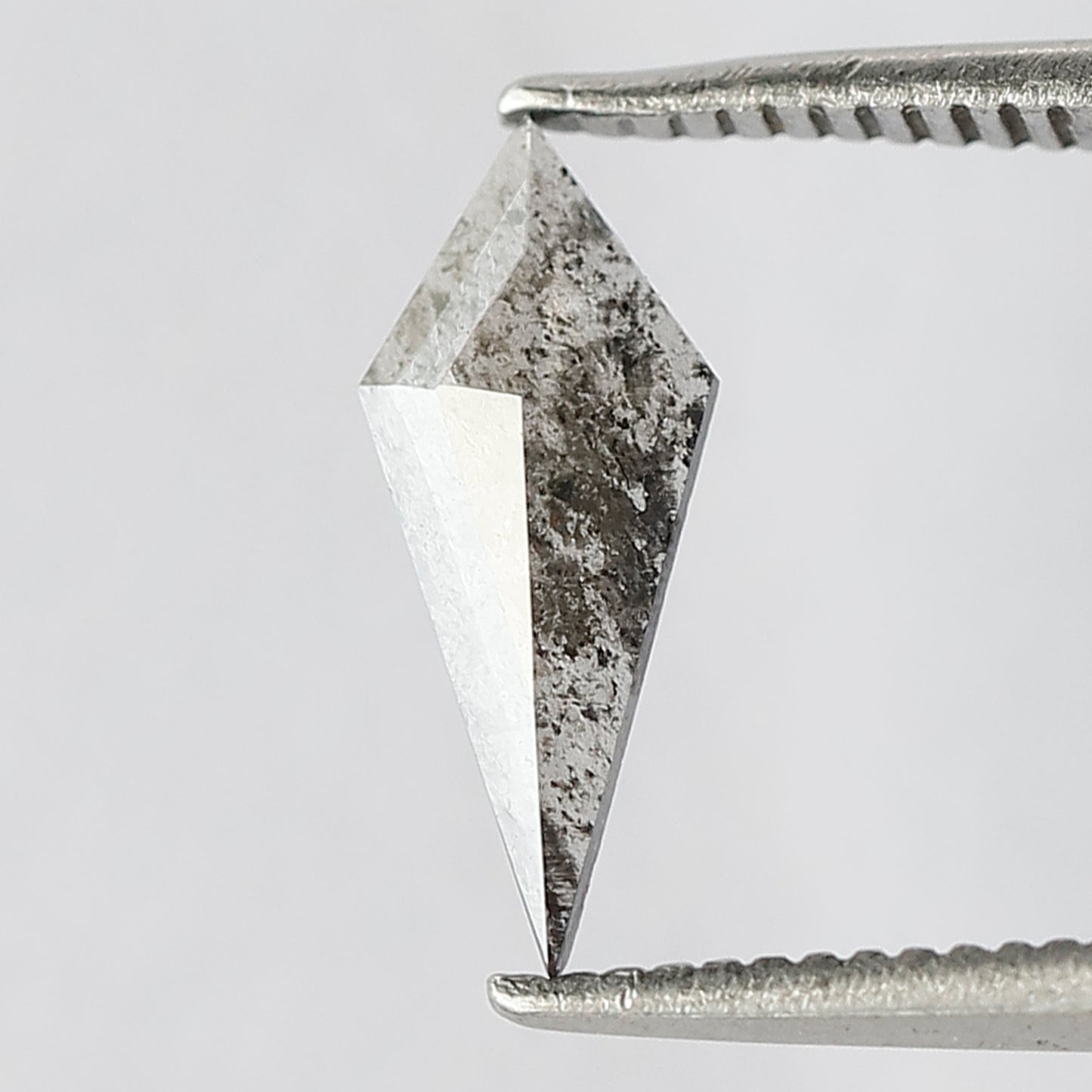 0.41 CT Translucent Kite Shape Loose Diamond, 11.50 mm Gray Black Salt and Pepper Diamond For Making Wedding Ring
