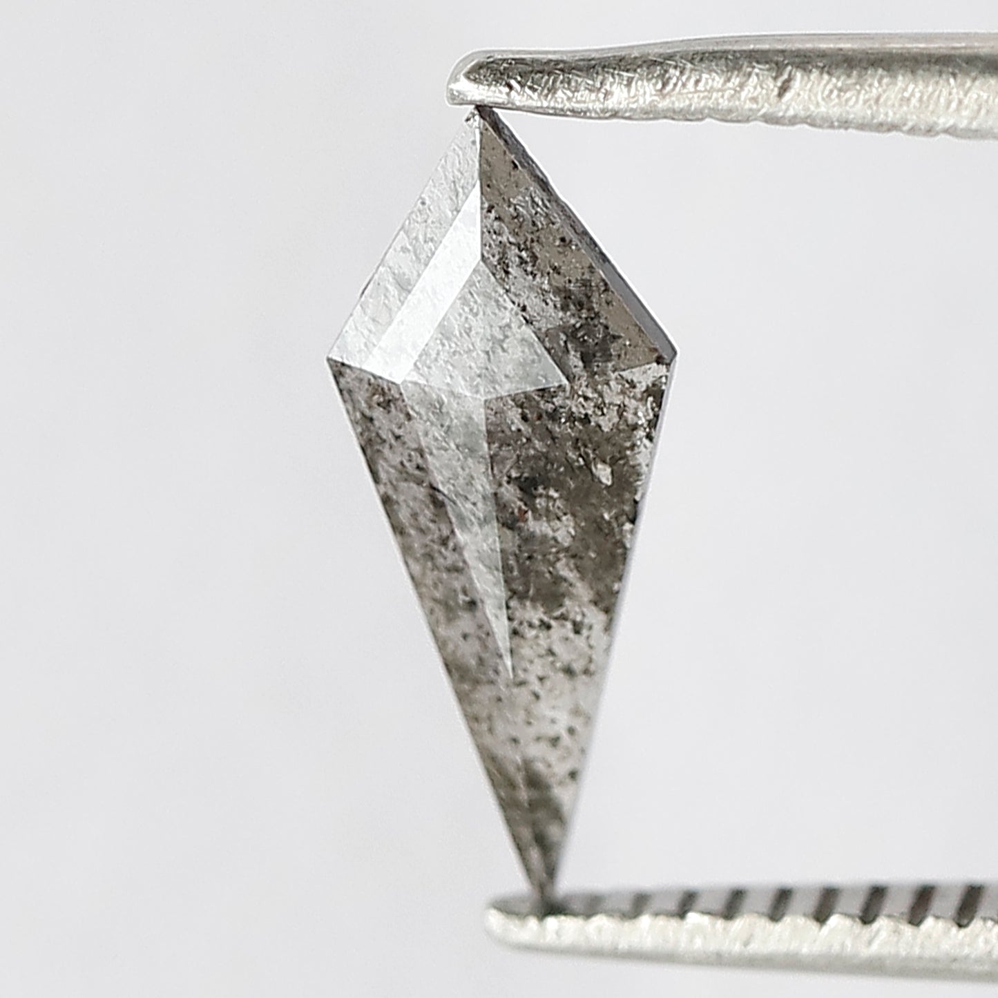 0.41 CT Translucent Kite Shape Loose Diamond, 11.50 mm Gray Black Salt and Pepper Diamond For Making Wedding Ring
