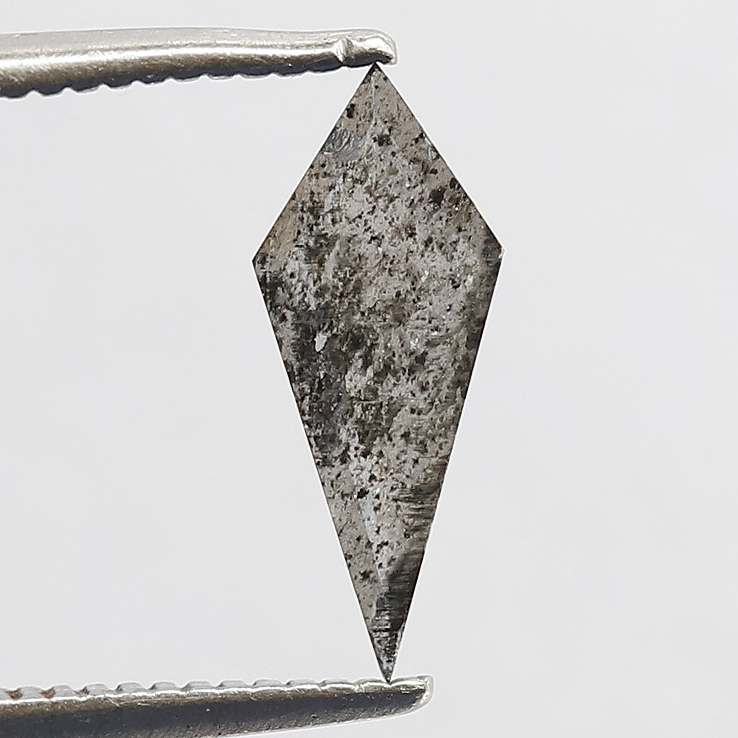 0.41 CT Translucent Kite Shape Loose Diamond, 11.50 mm Gray Black Salt and Pepper Diamond For Making Wedding Ring