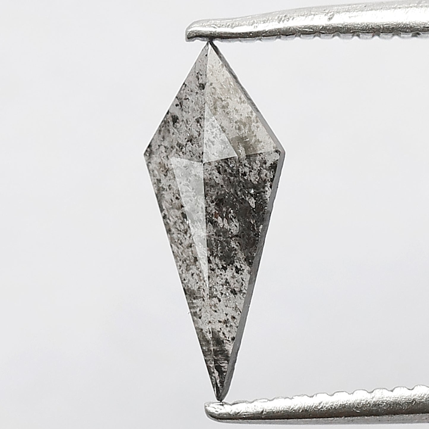 0.41 CT Translucent Kite Shape Loose Diamond, 11.50 mm Gray Black Salt and Pepper Diamond For Making Wedding Ring