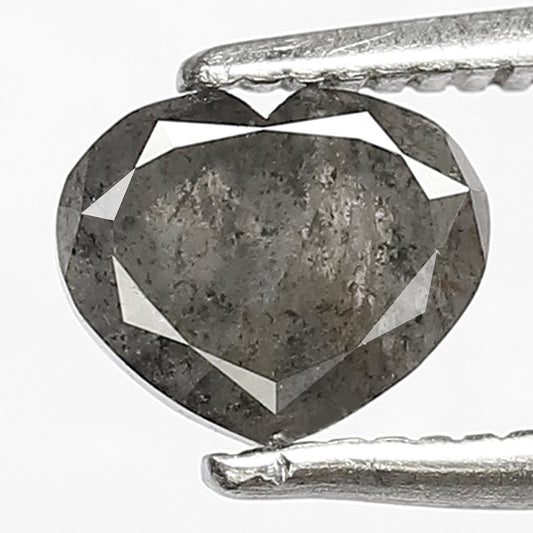 Natural 0.94 CT Salt and Pepper Diamond | 5.3 MM Natural Gray Black Loose Diamond