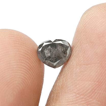 Natural 0.94 CT Salt and Pepper Diamond | 5.3 MM Natural Gray Black Loose Diamond
