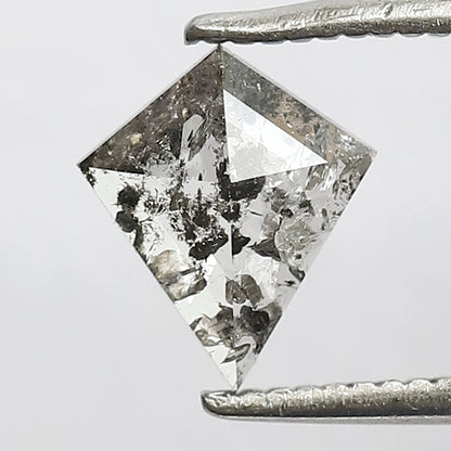 0.62 CT Translucent Kite Shape Loose Diamond, Natural Gray Black Conflict Free Salt and Pepper Diamond
