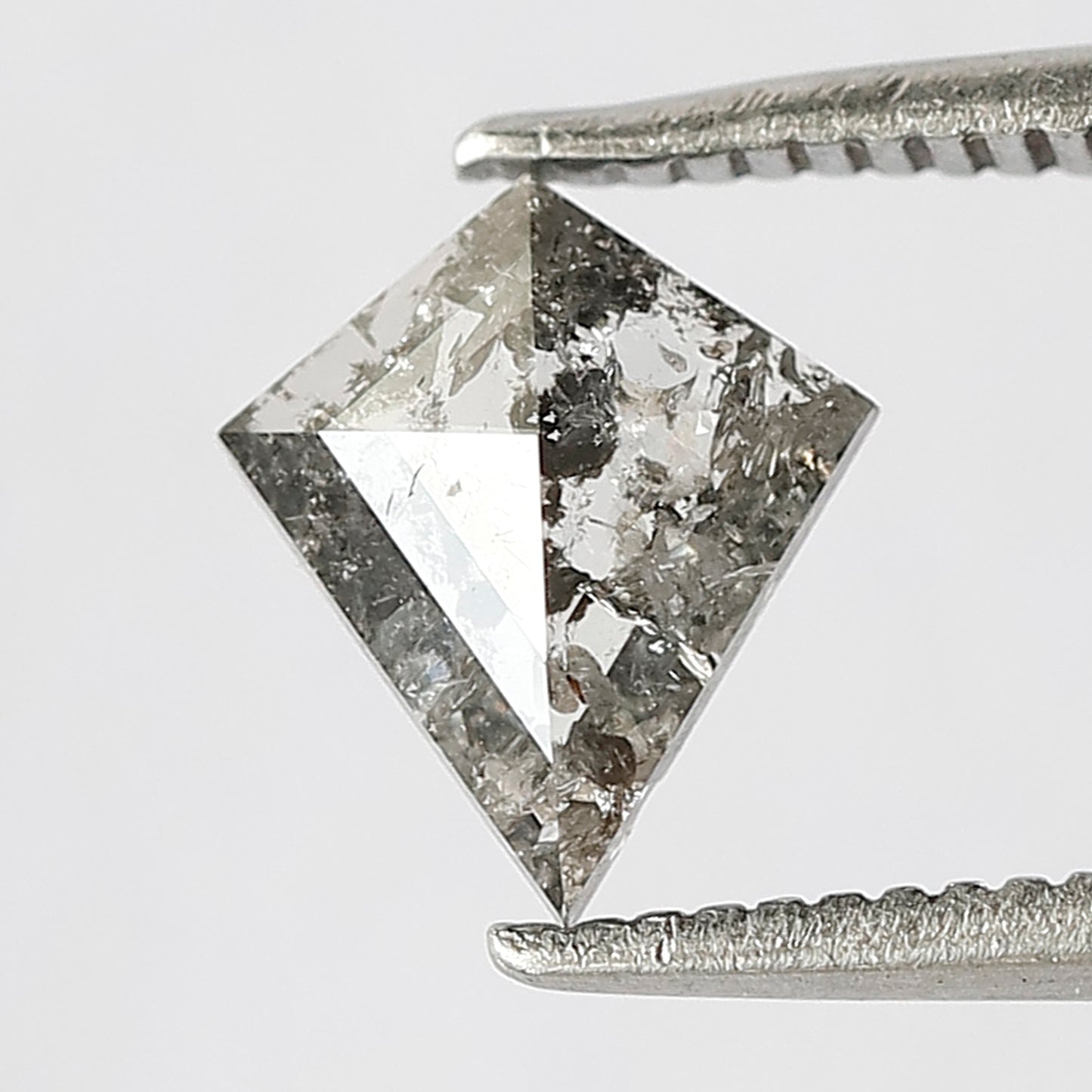 0.62 CT Translucent Kite Shape Loose Diamond, Natural Gray Black Conflict Free Salt and Pepper Diamond