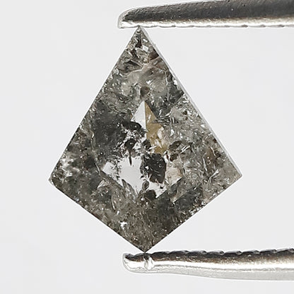 0.62 CT Translucent Kite Shape Loose Diamond, Natural Gray Black Conflict Free Salt and Pepper Diamond