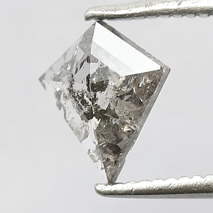 0.62 CT Translucent Kite Shape Loose Diamond, Natural Gray Black Conflict Free Salt and Pepper Diamond