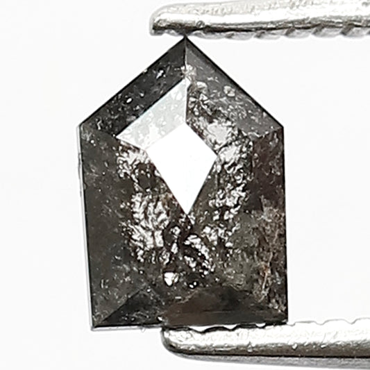 0.65 CT Natural Grey Black Color Diamond Loose Natural 6.2 MM Geometric Shape Salt and Pepper Diamond Bespoke Design Jewelry