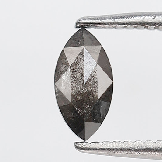6 MM 0.37 Ct Marquise Shape Natural Loose Diamond Grey Black color Salt and Pepper Diamond