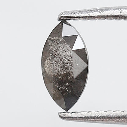 6 MM 0.37 Ct Marquise Shape Natural Loose Diamond Grey Black color Salt and Pepper Diamond