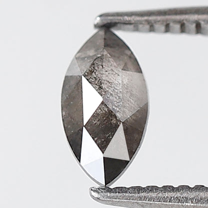 6 MM 0.37 Ct Marquise Shape Natural Loose Diamond Grey Black color Salt and Pepper Diamond