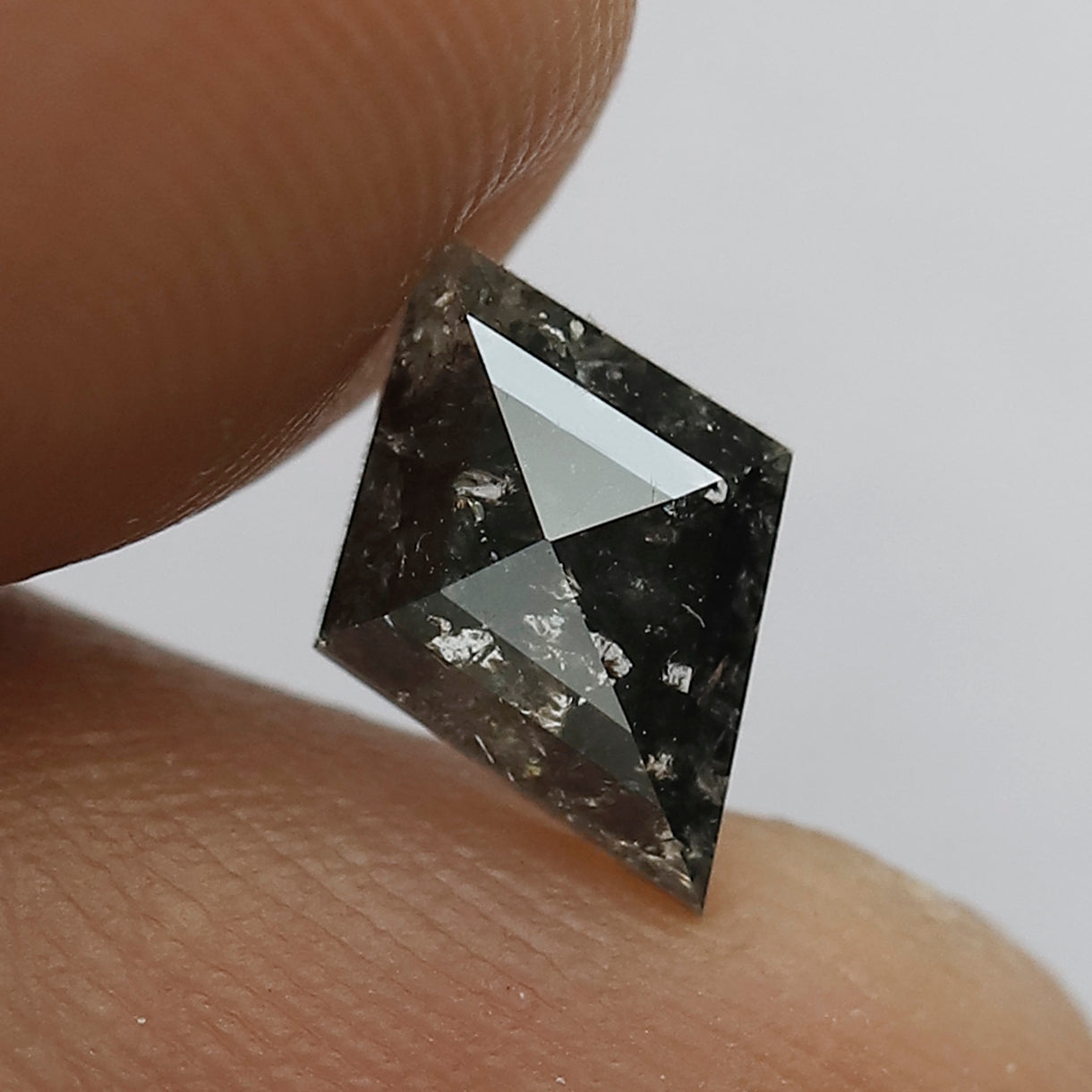 0.94 CT Gray Black Kite Shape Earth Mined Diamond, Natural 9.60 x 6.60 mm Salt and Pepper Loose Diamond