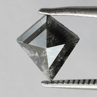 0.73 CT Kite Shape Translucent Loose Earth Mined Diamond, Natural Gray Black Salt and Pepper Diamond For Making Jewelry Design