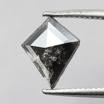 0.73 CT Kite Shape Translucent Loose Earth Mined Diamond, Natural Gray Black Salt and Pepper Diamond For Making Jewelry Design