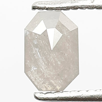 0.55 CT Beautiful Smokey White Color 6.1 MM Loose Natural Emerald Shape Salt and Pepper Diamond Prong Setting Wedding Ring