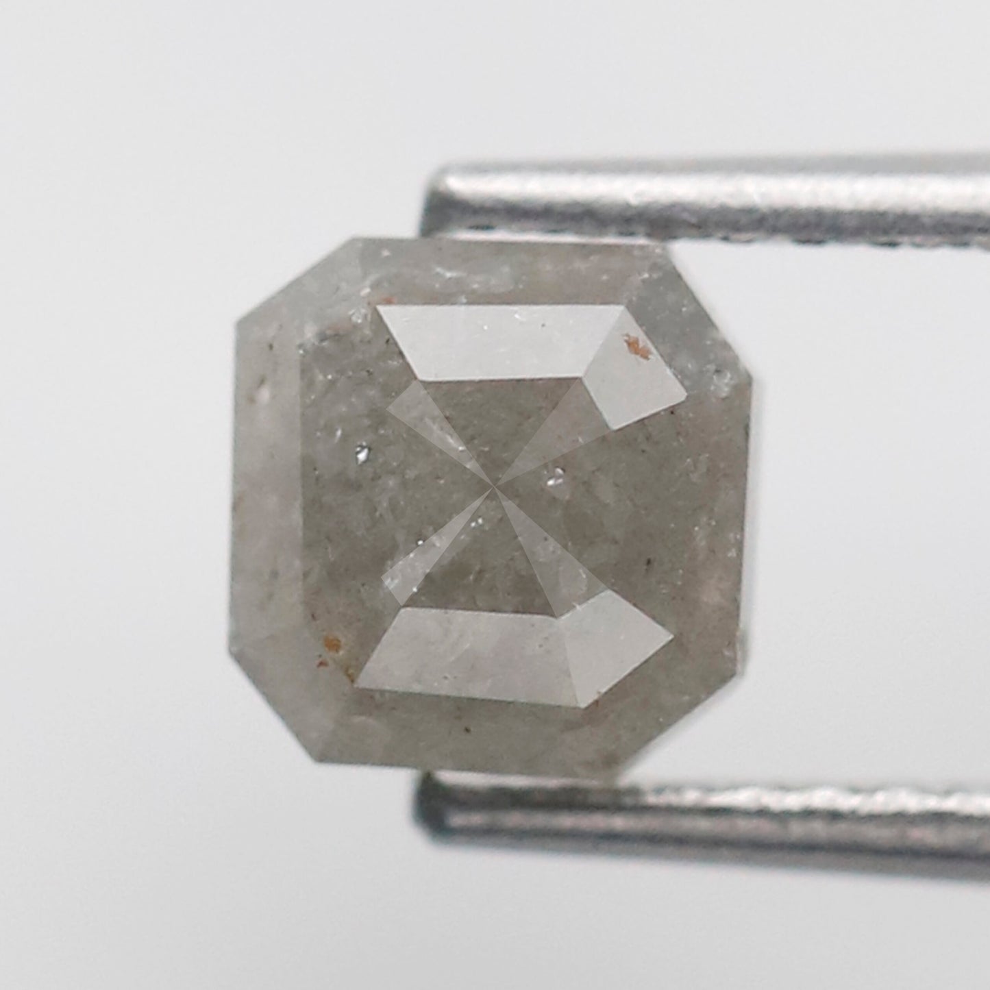 Asscher cut 1.14 CT Salt and Pepper Diamond, Natural 5.90 mm Ethical Loose Diamond for Custom Jewelry Design
