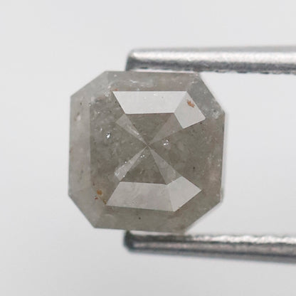 Asscher cut 1.14 CT Salt and Pepper Diamond, Natural 5.90 mm Ethical Loose Diamond for Custom Jewelry Design