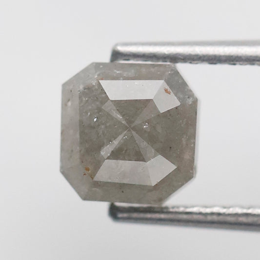 Asscher cut 1.14 CT Salt and Pepper Diamond, Natural 5.90 mm Ethical Loose Diamond for Custom Jewelry Design