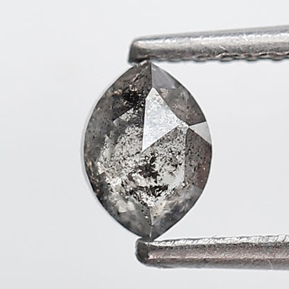 0.48 Ct Marquise Shape Salt and Pepper Diamond 5.50 MM Grey Black Color Natural Loose Diamond