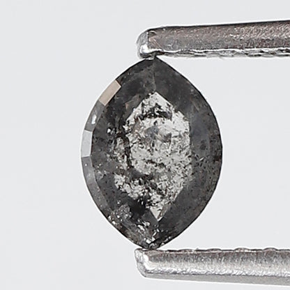 0.48 Ct Marquise Shape Salt and Pepper Diamond 5.50 MM Grey Black Color Natural Loose Diamond