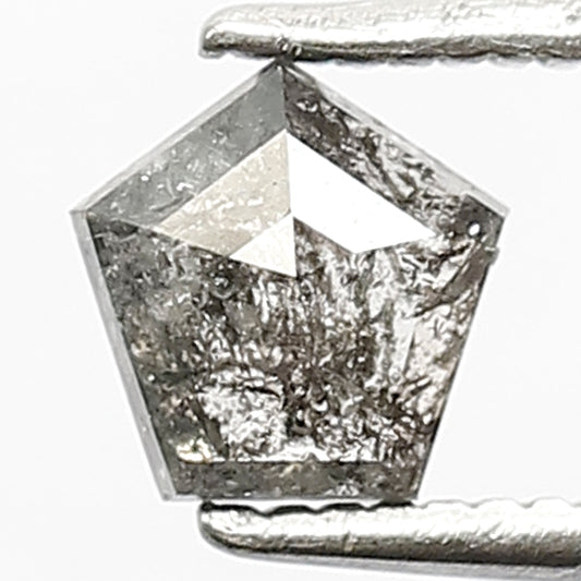 5.5 MM Loose Natural 0.63 CT Grey Black Color Unique Geometric Shape Diamond Salt and Pepper Diamond Custom Wedding Jewelry