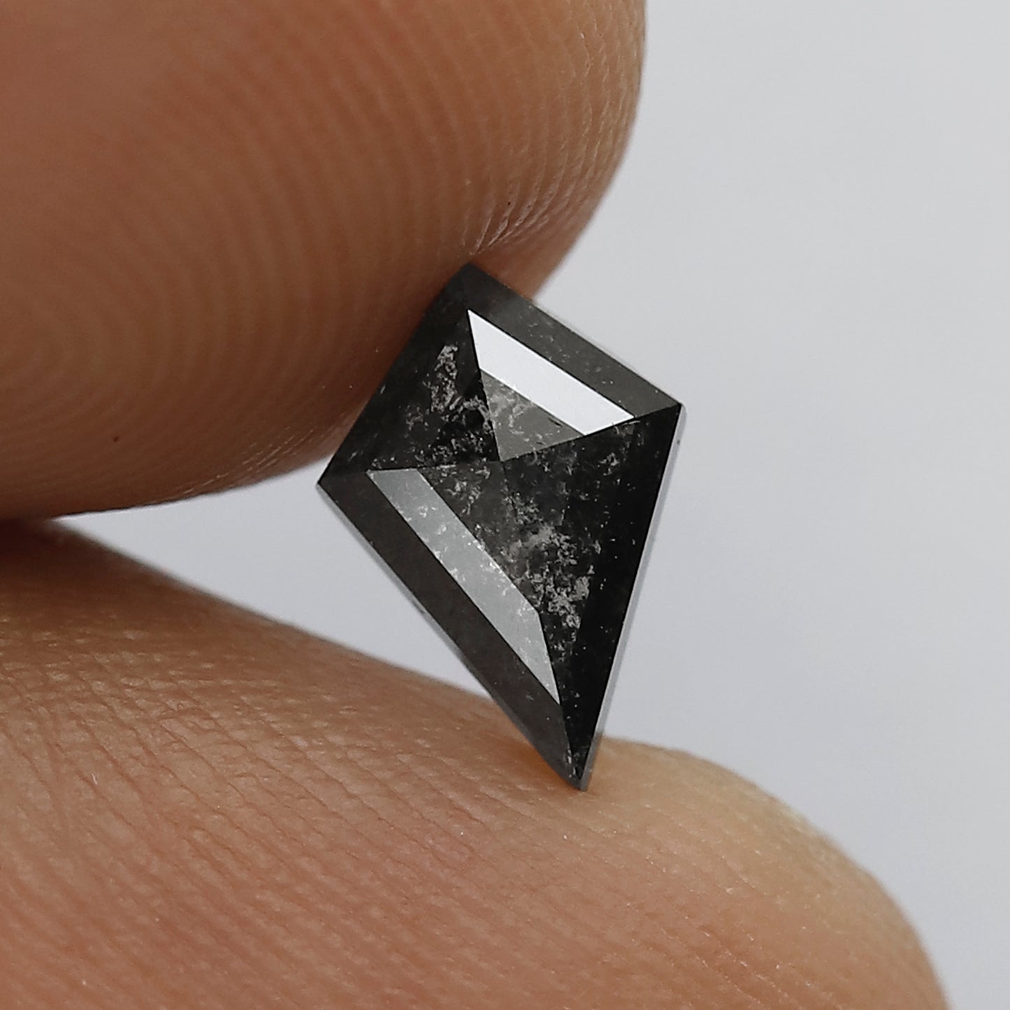 0.77 CT Ethical Kite Shape Loose Diamond, 8.90 x 6.00 mm Gray Black Salt and Pepper Diamond
