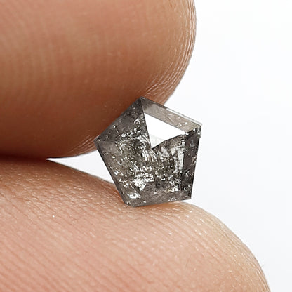 5.5 MM Loose Natural 0.63 CT Grey Black Color Unique Geometric Shape Diamond Salt and Pepper Diamond Custom Wedding Jewelry