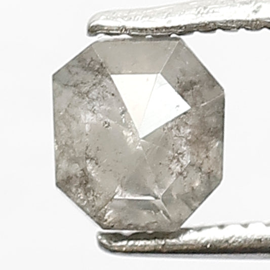 0.76 CT Unique Geometric Shape Diamond Loose Natural Grey Black Color 5.2 MM Ethically Sourced Salt and Pepper Diamond Ring