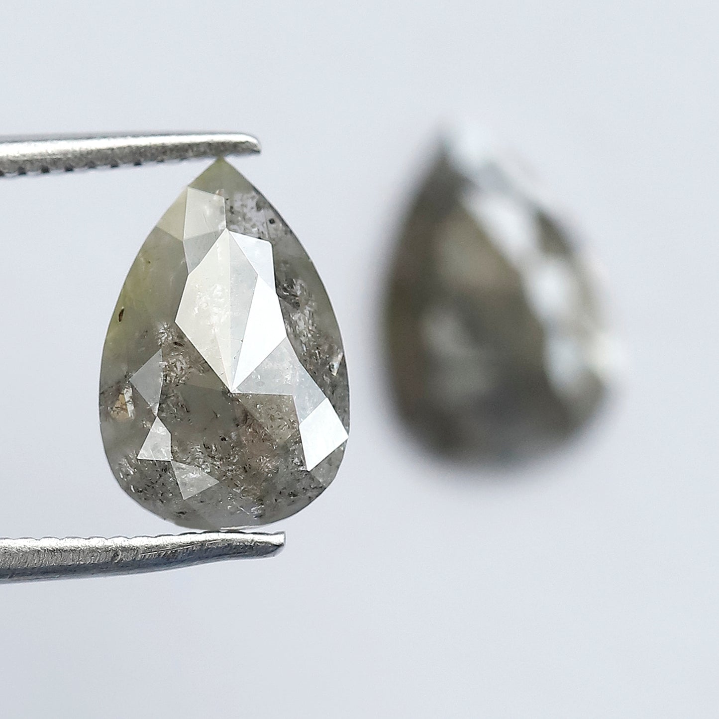 2.44 Ct Pear Shape Rustic Diamond Pair | Natural Earth Mined Loose Diamonds | 10.40 mm Matching Stones for Earrings