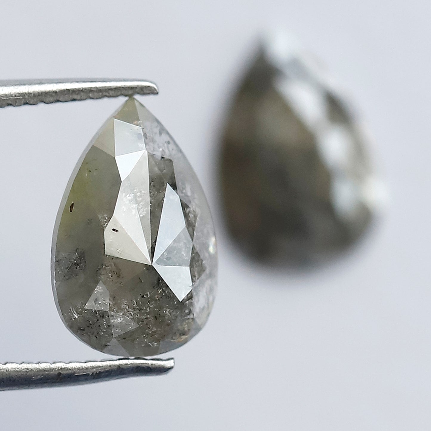 2.44 Ct Pear Shape Rustic Diamond Pair | Natural Earth Mined Loose Diamonds | 10.40 mm Matching Stones for Earrings