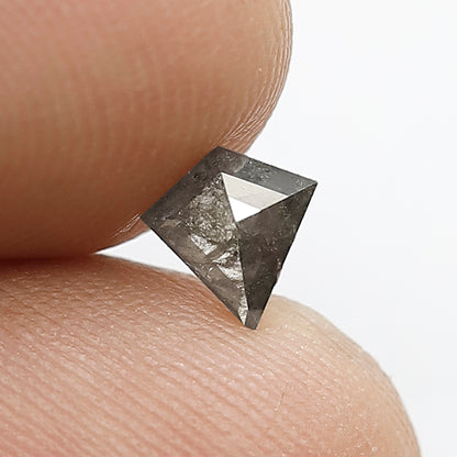 0.39 CT Loose Natural Grey Black Color Diamond 6 MM Kite Shape Diamond Salt and Pepper Diamond For Custom Engagement Ring