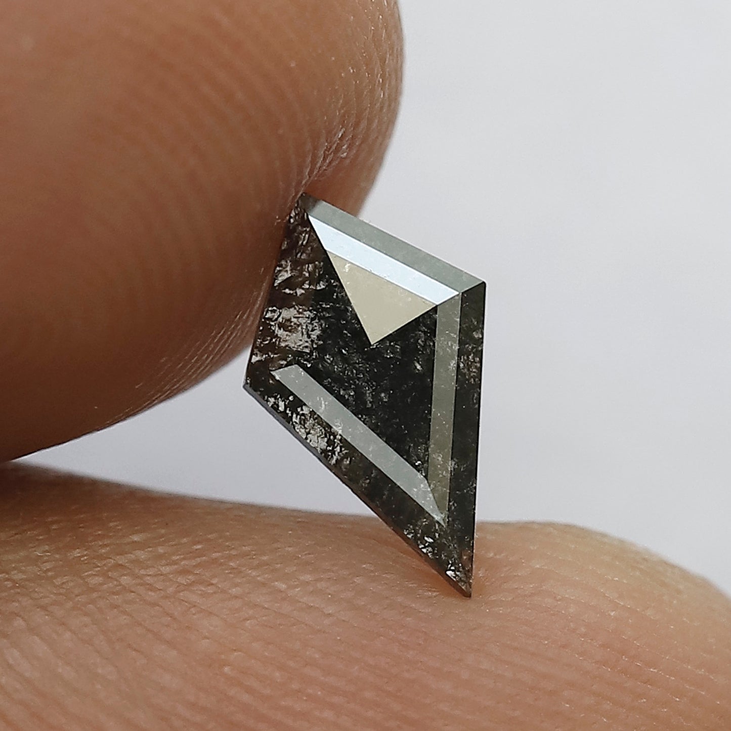 0.48 CT Gray Black Kite Shape Diamond, Translucent Earth Mined Loose Diamond for Engagement and Bridal Ring