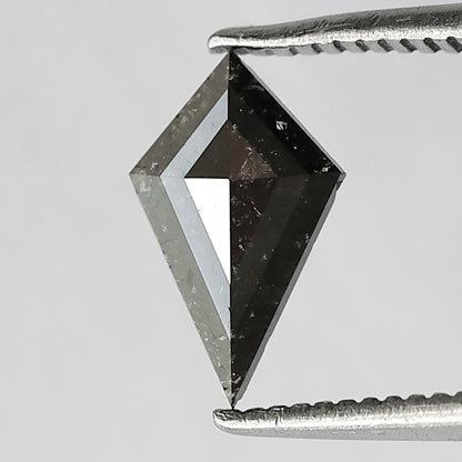 0.52 CT Kite Shape Salt and Pepper Diamond, Natural Gray Black Loose Ethical Diamond For Wedding Band