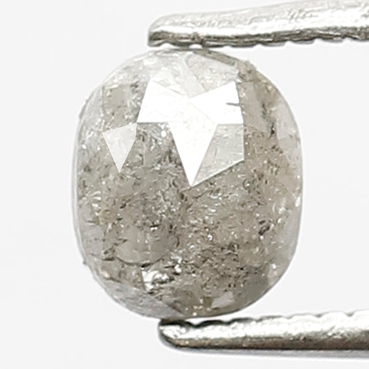 0.84 CT Oval Shape Diamond Loose Natural Grey Black Color Diamond 5.8 MM Salt and Pepper Diamond Vintage Style Wedding Ring