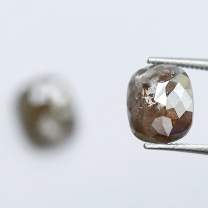 2.52 CT Pair of Cushion cut Rustic Diamonds, 7.80 mm Natural Loose Ethical Diamond For Earrings and Jewelry