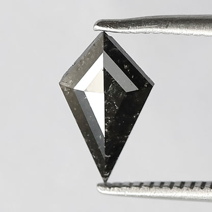 0.52 CT Kite Shape Salt and Pepper Diamond, Natural Gray Black Loose Ethical Diamond For Wedding Band