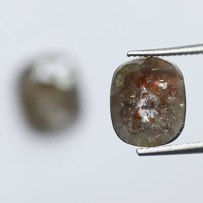 2.52 CT Pair of Cushion cut Rustic Diamonds, 7.80 mm Natural Loose Ethical Diamond For Earrings and Jewelry