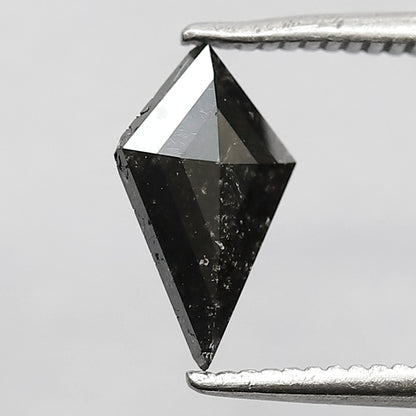 0.52 CT Kite Shape Salt and Pepper Diamond, Natural Gray Black Loose Ethical Diamond For Wedding Band
