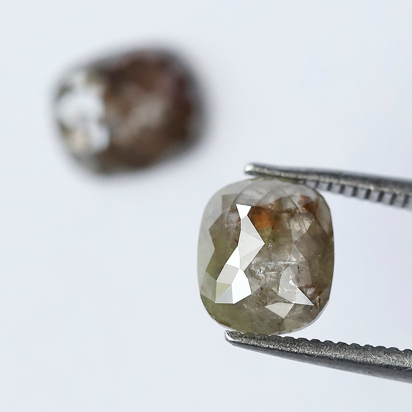 2.52 CT Pair of Cushion cut Rustic Diamonds, 7.80 mm Natural Loose Ethical Diamond For Earrings and Jewelry