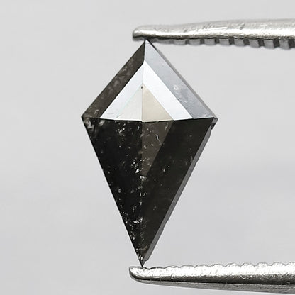 0.52 CT Kite Shape Salt and Pepper Diamond, Natural Gray Black Loose Ethical Diamond For Wedding Band