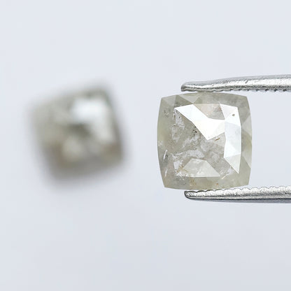 Rustic Cushion Shape Loose Diamond Pair | 2.18 Ct Natural Grayish Green Diamonds for Engagement Ring Making