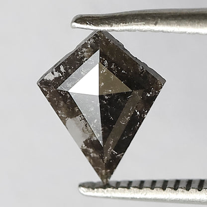 0.49 CT Translucent Kite Shape Natural Diamond, 8.80 x 6.80 mm Gray Black Salt and Pepper Loose Diamond