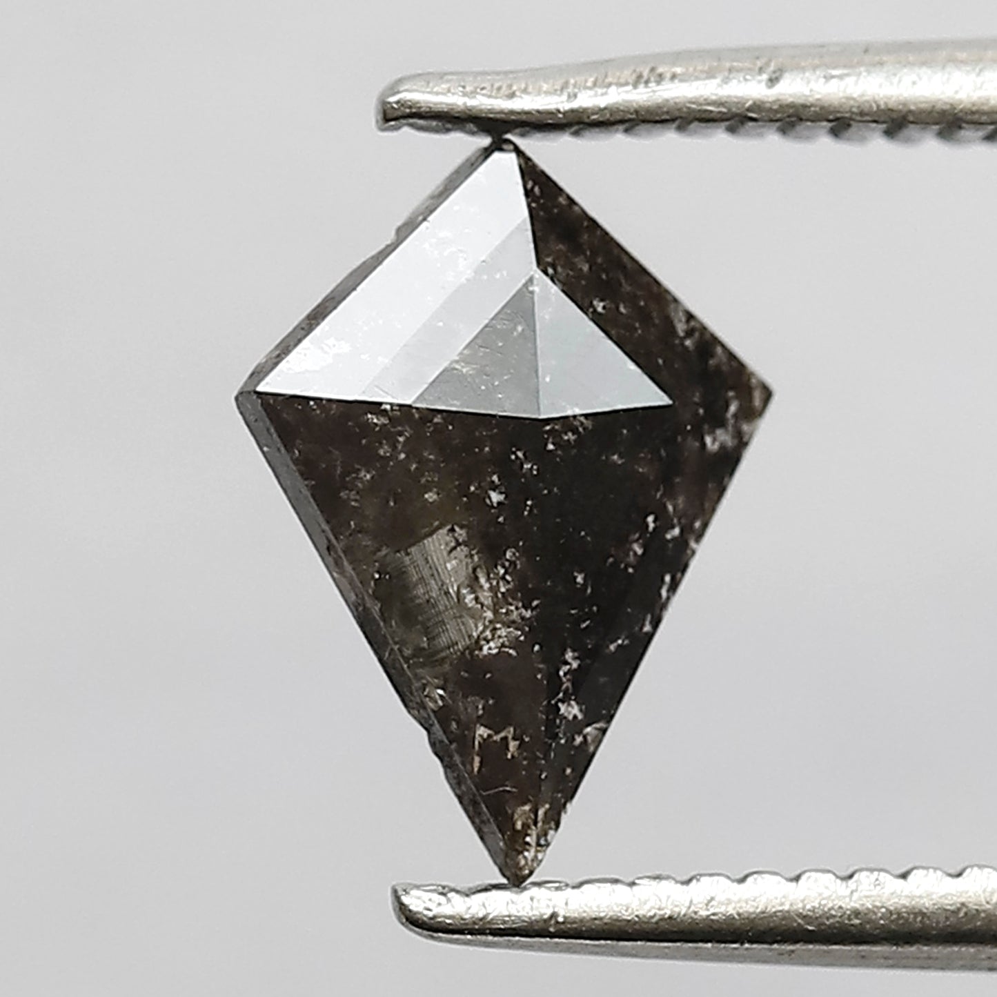 0.49 CT Translucent Kite Shape Natural Diamond, 8.80 x 6.80 mm Gray Black Salt and Pepper Loose Diamond