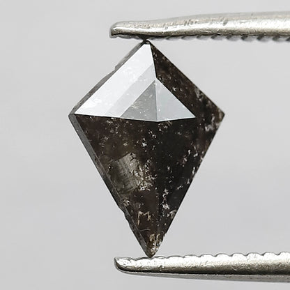 0.49 CT Translucent Kite Shape Natural Diamond, 8.80 x 6.80 mm Gray Black Salt and Pepper Loose Diamond