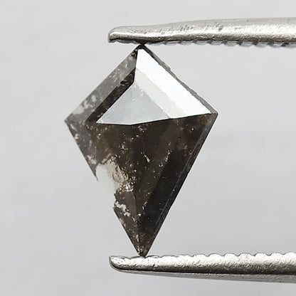 0.49 CT Translucent Kite Shape Natural Diamond, 8.80 x 6.80 mm Gray Black Salt and Pepper Loose Diamond