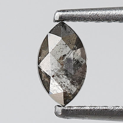 0.30 CT 5 MM Marquise Shape Salt and Pepper Diamond Grey Black Color Natural Loose Diamond