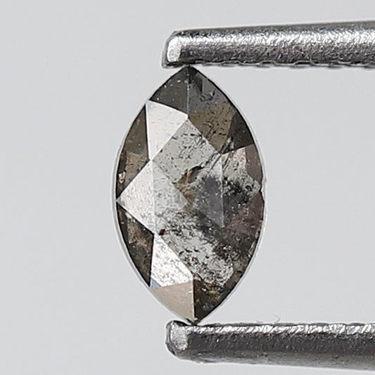0.30 CT 5 MM Marquise Shape Salt and Pepper Diamond Grey Black Color Natural Loose Diamond